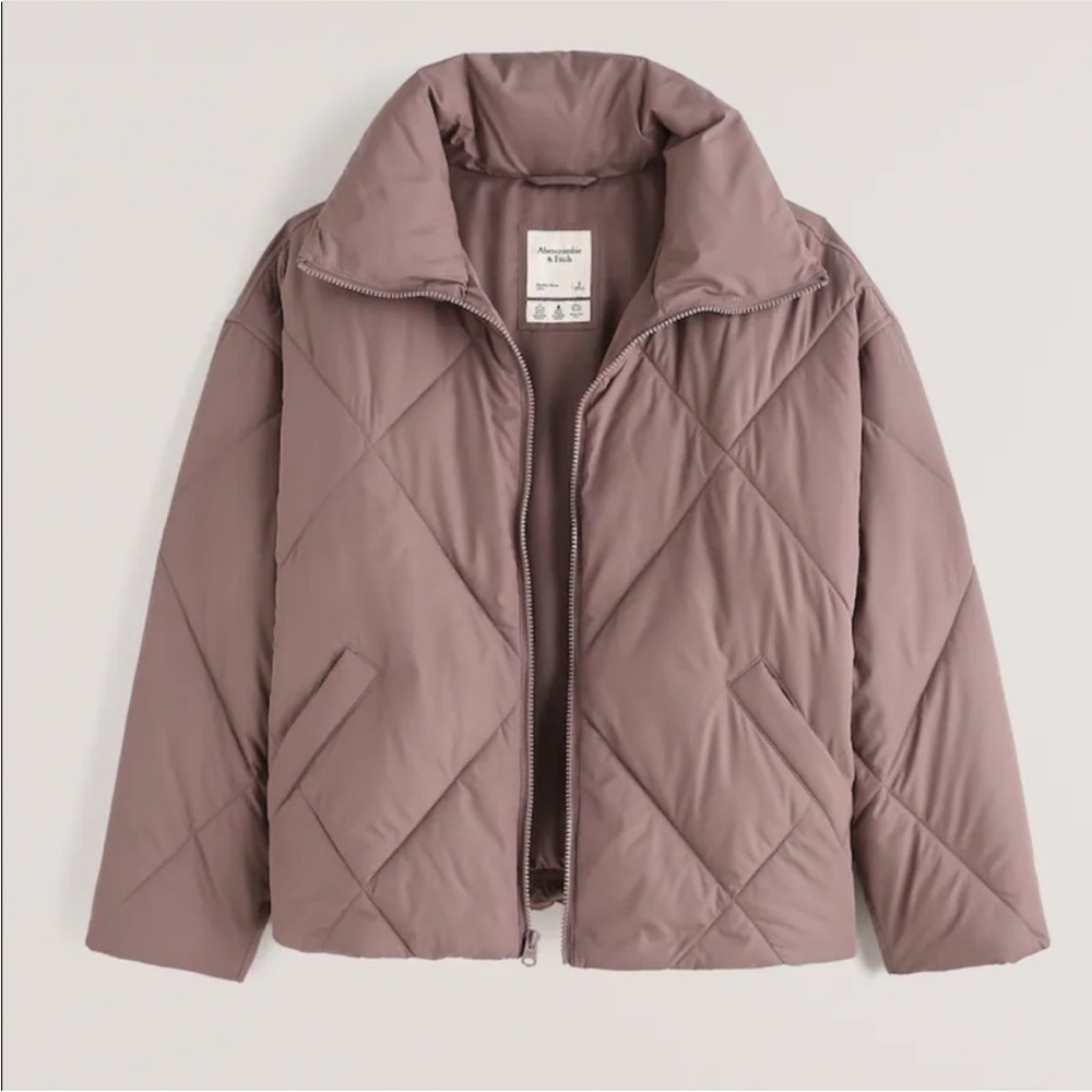 Abercrombie & Fitch Mauve Quilted Puffer Jacket